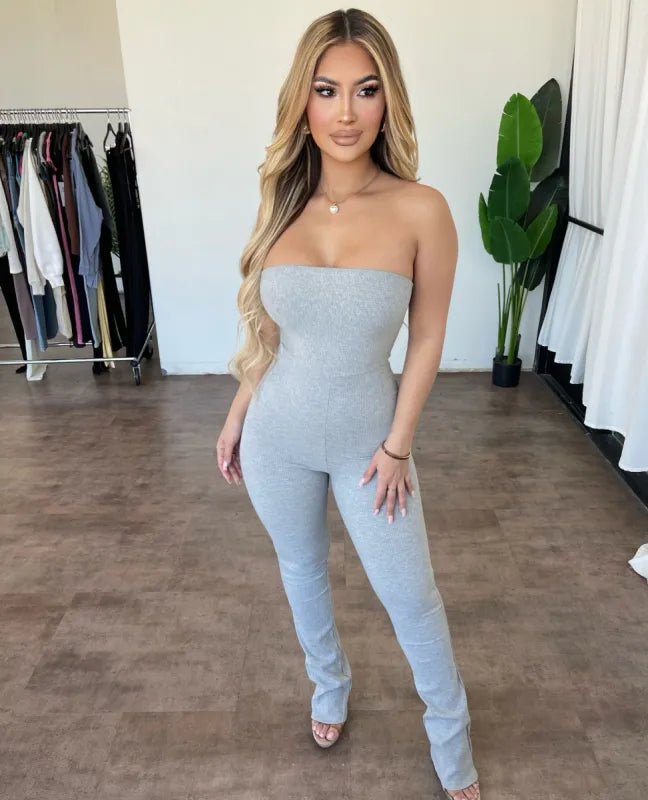 Basic Mary Jumpsuit by SOUTHWEST UNLIMITED in soft fabric, featuring a relaxed fit and adjustable straps in a neutral color.