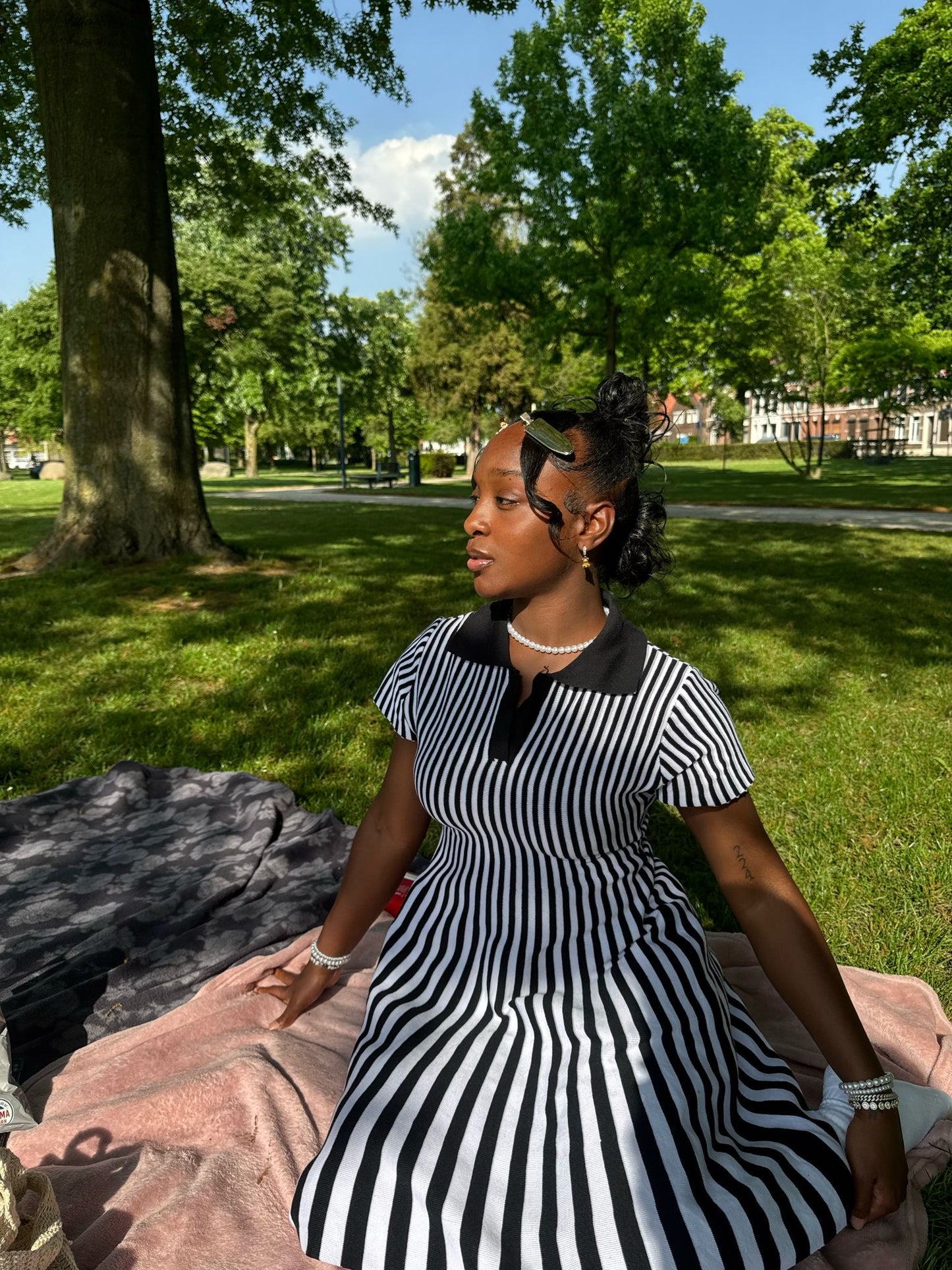 Stripe down dress
