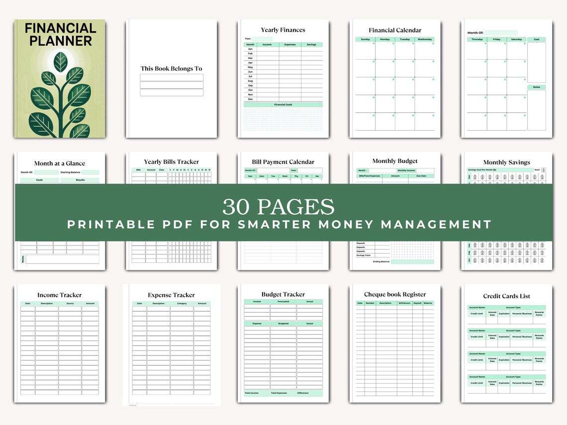 Financiële Planner (PDF) – Maandbudget, Rekeningentracker, Schulden- & Spaarlogboek