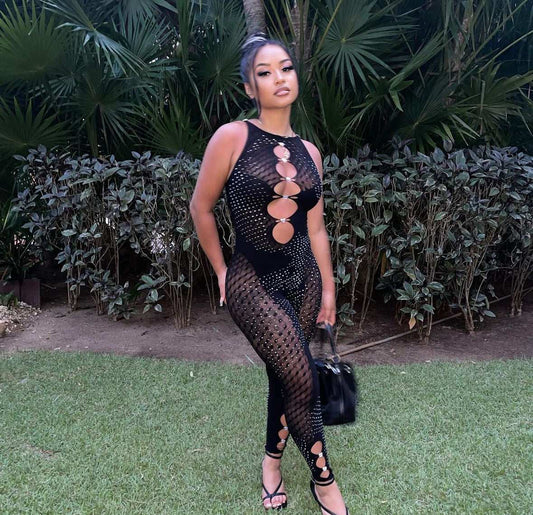 Mesh Glitter Jumpsuit