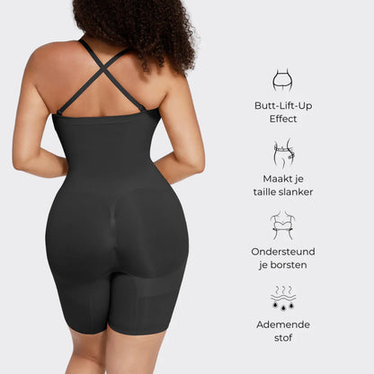 SOUTHWEST UNLIMITED hourglass strapless bodysuit in black, featuring a sleek design and flattering fit for all body types.