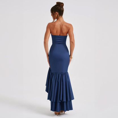 Midnight Kiss Dress by SOUTHWEST UNLIMITED featuring a flowing silhouette with a deep navy color and elegant design.