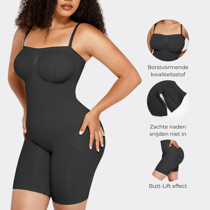 SOUTHWEST UNLIMITED Hourglass strapless bodysuit in sleek black with a smooth silhouette and fitted design.