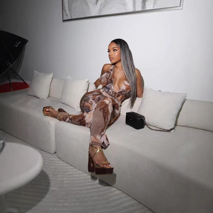 SOUTHWEST UNLIMITED marble jumpsuit featuring a stylish design and comfortable fit, perfect for casual outings.