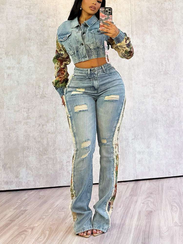 Rose denim set