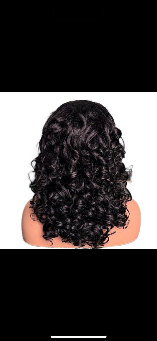 5x5 bouncy curl wig 16inch