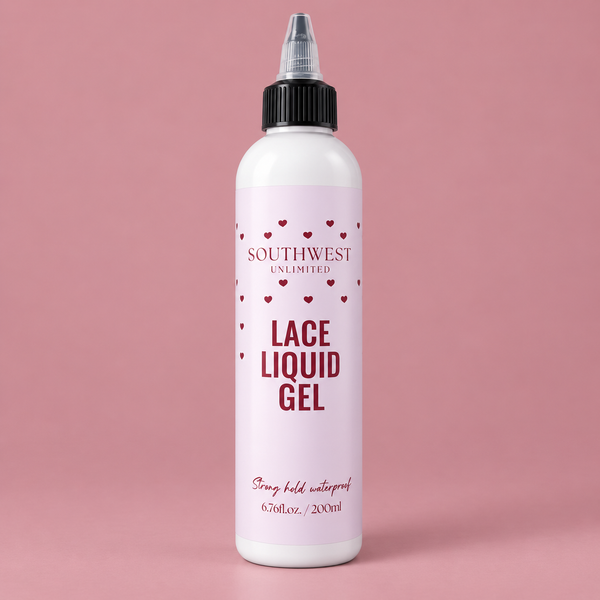 SOUTHWEST UNLIMITED Lace Liquid Gel in a clear container with lace design, showcasing the product's elegant packaging and gel texture.